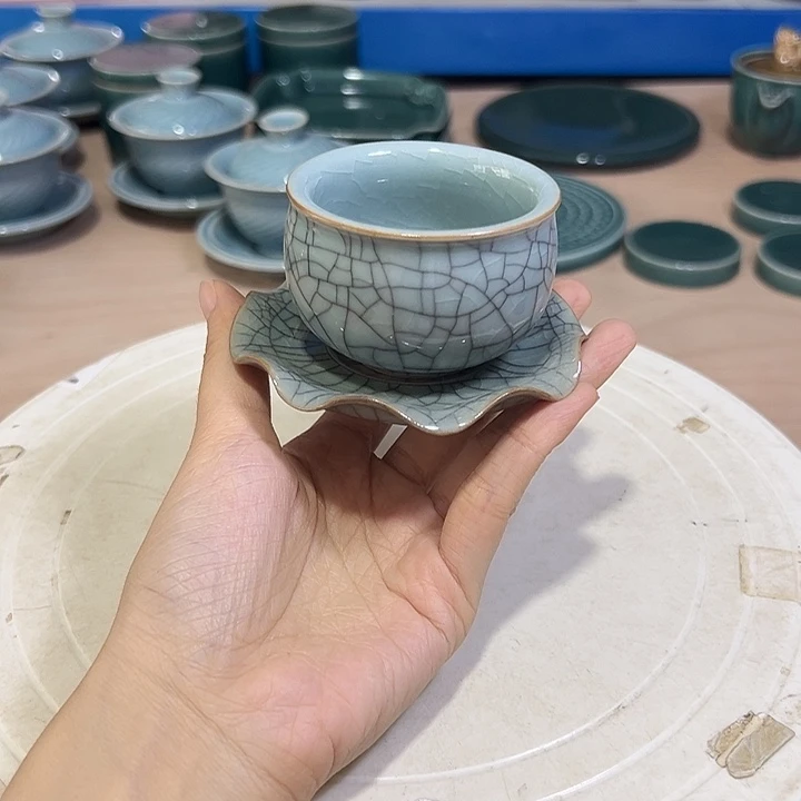 龙泉云间青瓷小米茶器