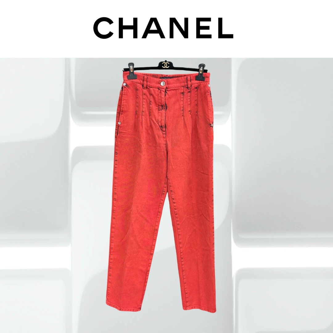 99新 Chanel/香奈儿 38码20S屋顶系列番茄红牛仔