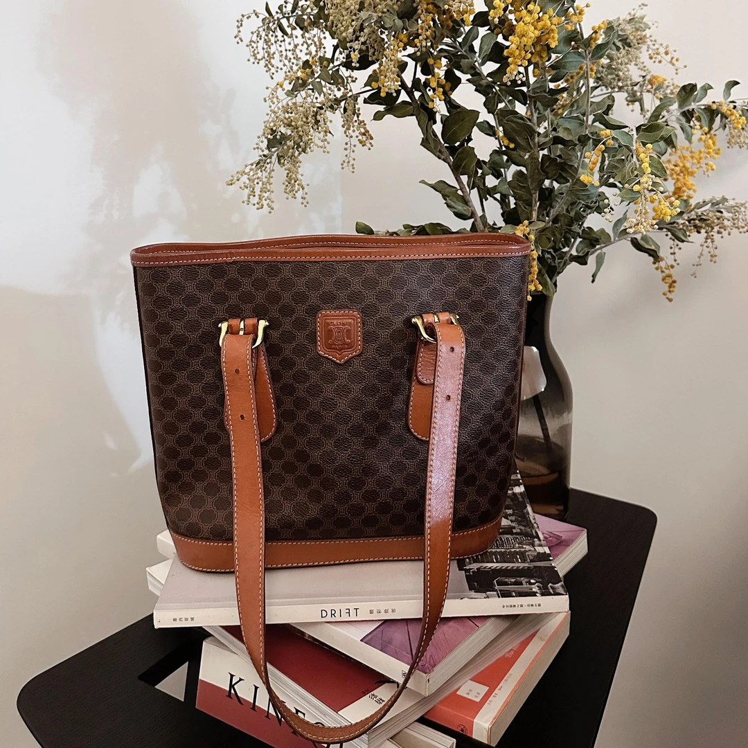 95新 Celine/思琳 XM/经典凯旋门老花手提水桶包/WJ02822317/换