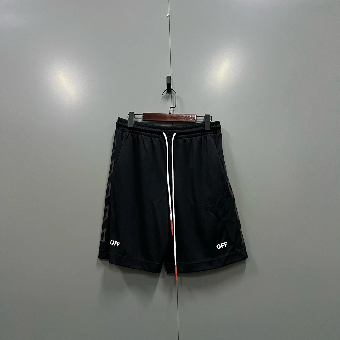 (ll) OFF White ow 黑色3D立体斜纹短裤 L码/全新/吊牌 bc005966