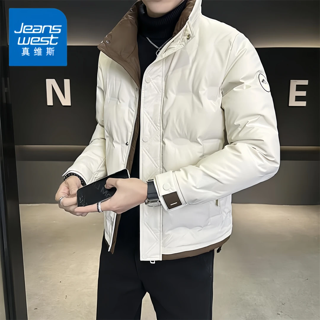 真维斯冬季新款时尚休闲潮流立领棉衣服男士韩版加厚保暖棉服外套