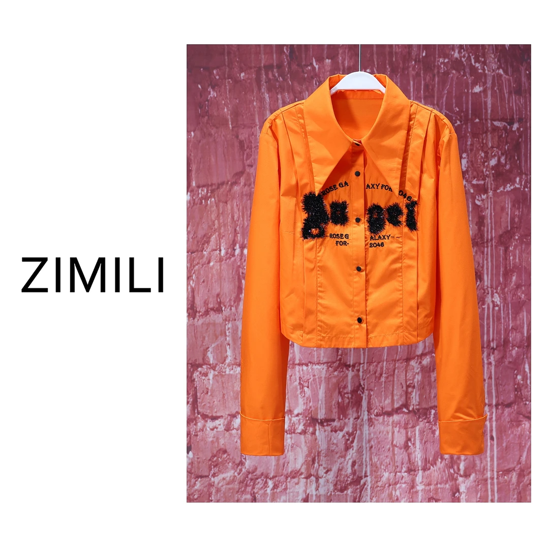 【亮哥女装】2025早秋新品《橘绿橙黄时节好》落日橙轻薄衬衫5912-Z3