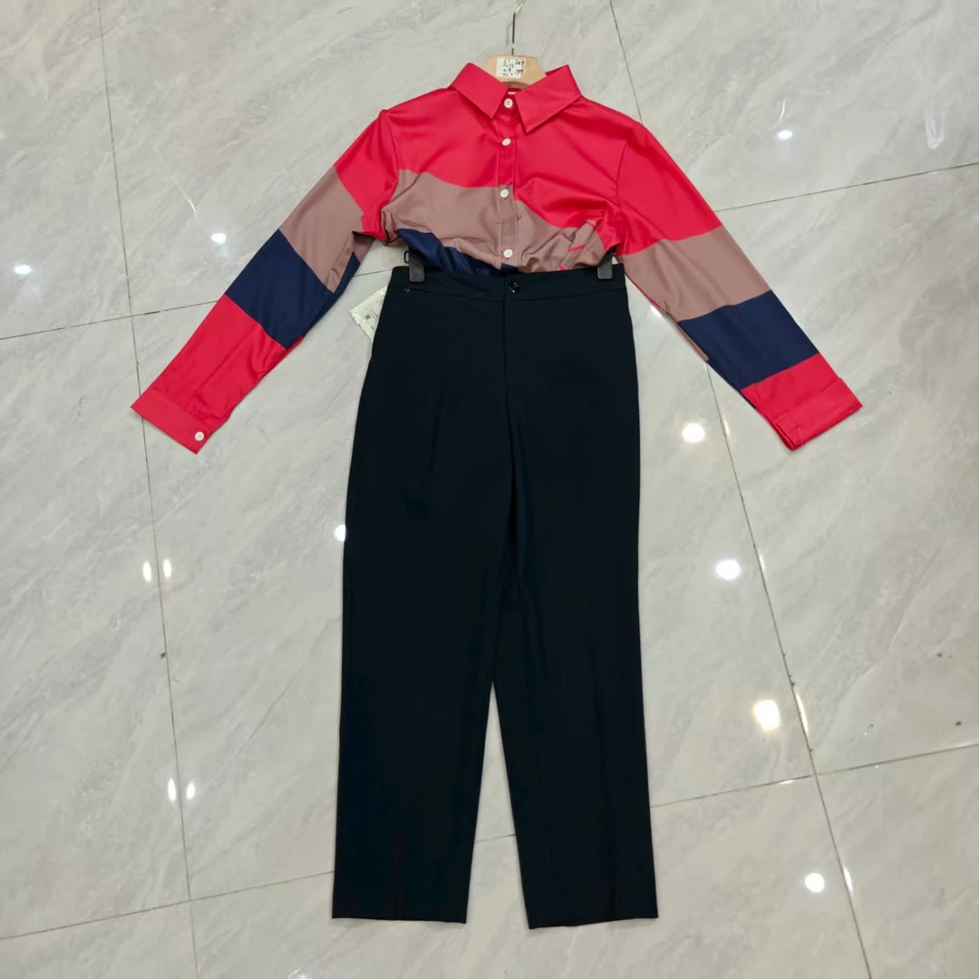 6016老钱风休闲风厚款高腰休闲裤打底服装修身女款百搭套装