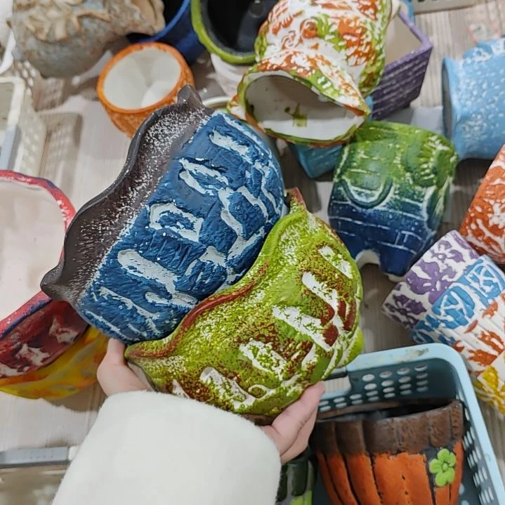 红陶吸水透气的白陶花盆凑满12发货