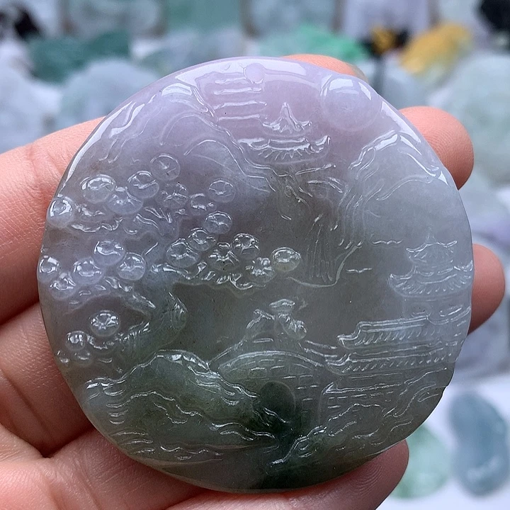 翡翠未镶嵌颈饰山水福利