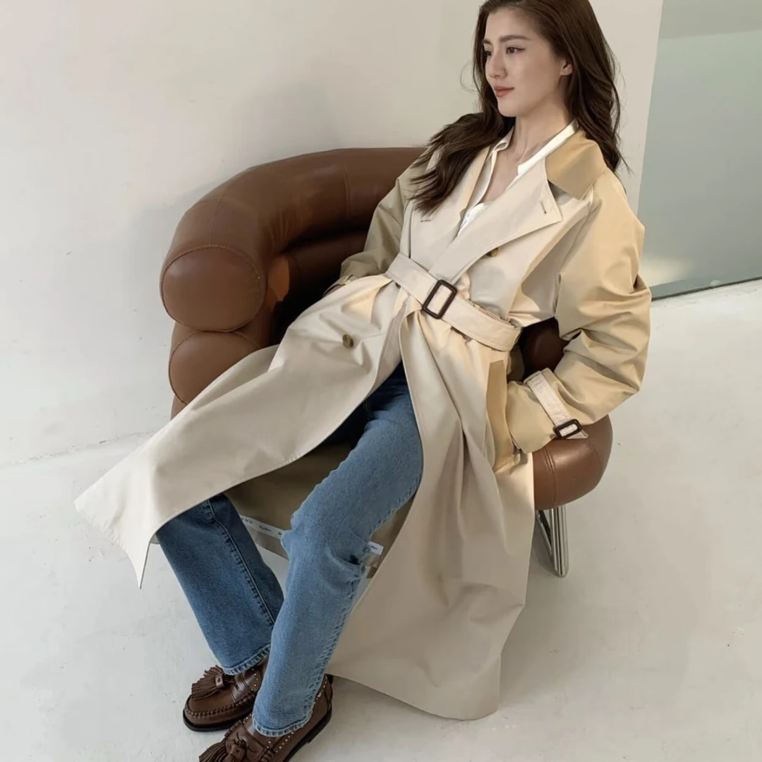 未使用 MaxMara 【Jessie专属】吴千语同款双面拼色休闲风衣外套