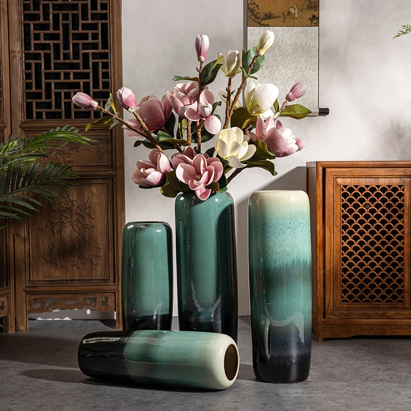 亮釉落地陶瓷大花瓶客厅玄关装饰品欧式时尚百搭富贵竹水培盆