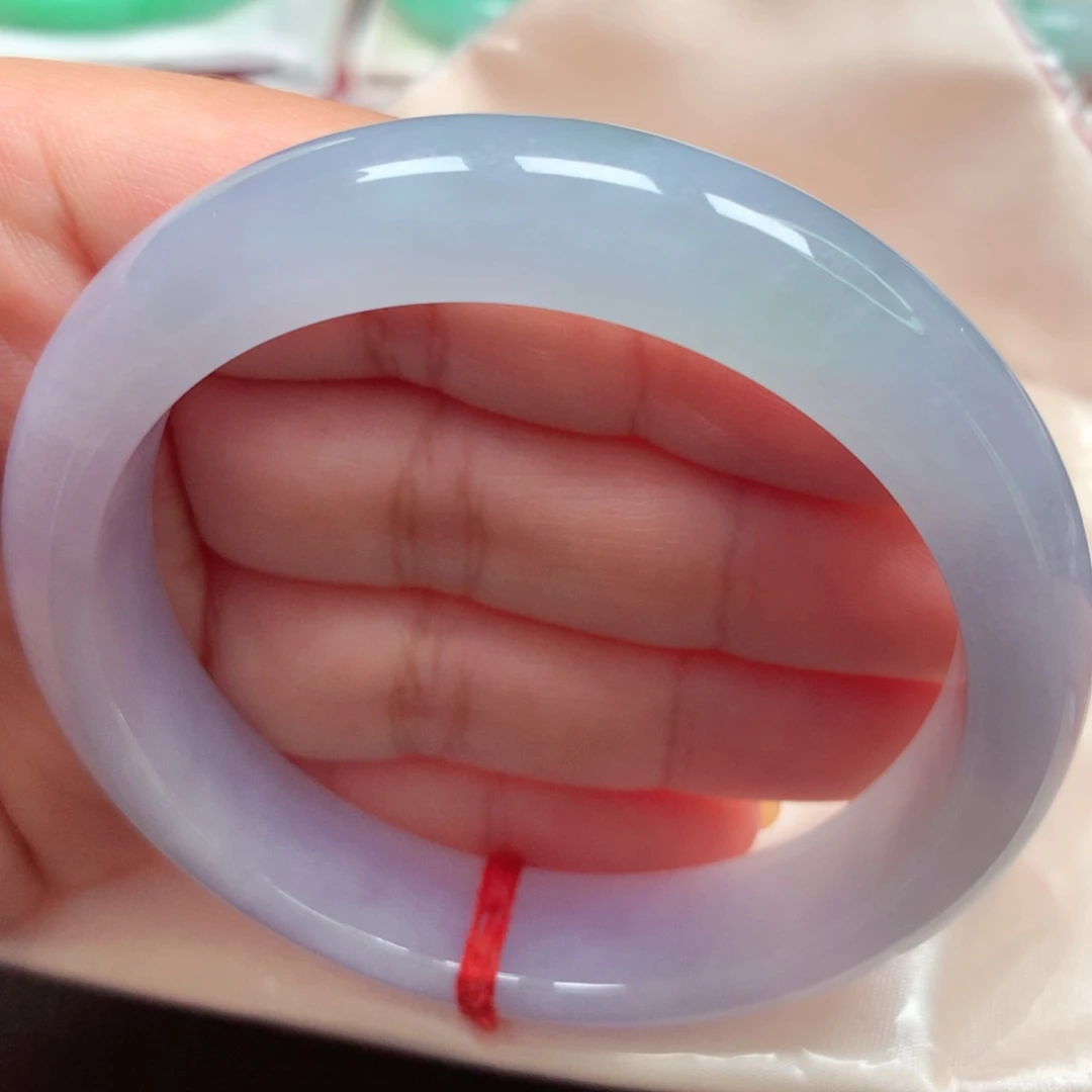 翡翠未镶嵌手镯27冰胶紫小微瑕