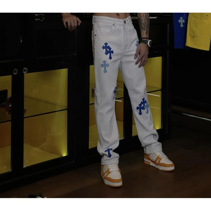 【壹楠】克家对角线.时尚直筒百搭牛仔裤-KLX-NZK66231