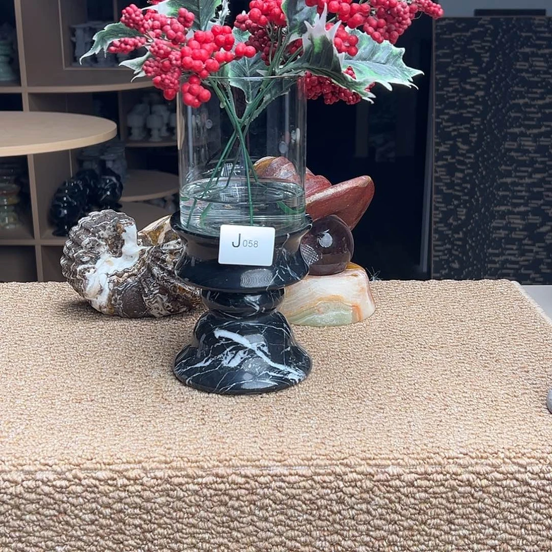 石材J058宝黑水培花瓶