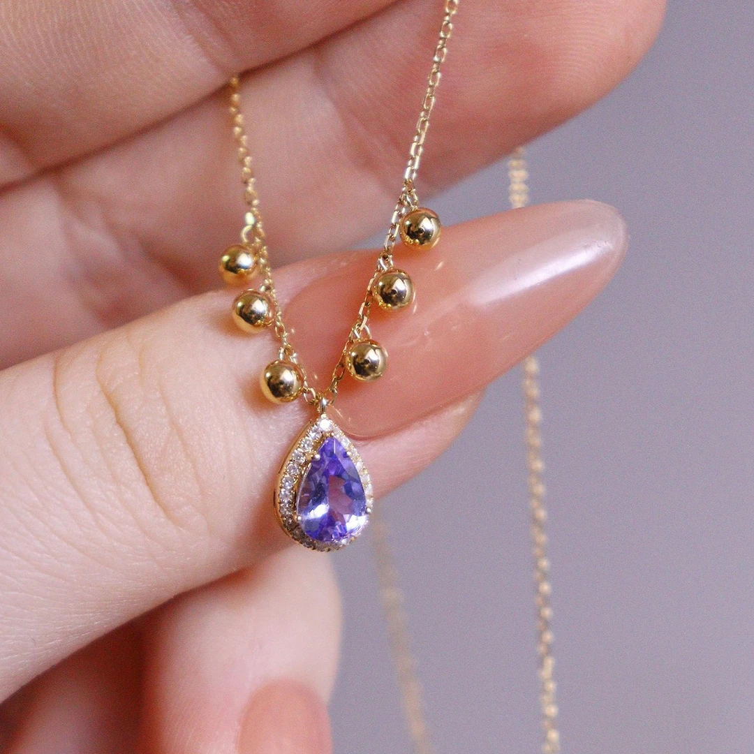 坠链均925银合成锆石 A147【鸢夏】S925纯银水滴形项链时尚简约百搭