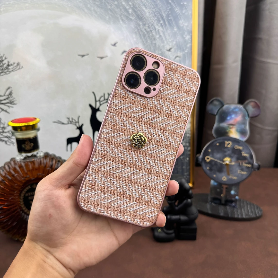 编织纹适用于苹果17手机壳iPhone16promax新款15金属漆14全包13女