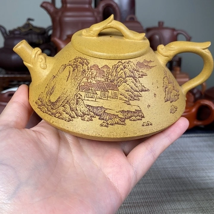 茶壶紫砂黄金段石瓢