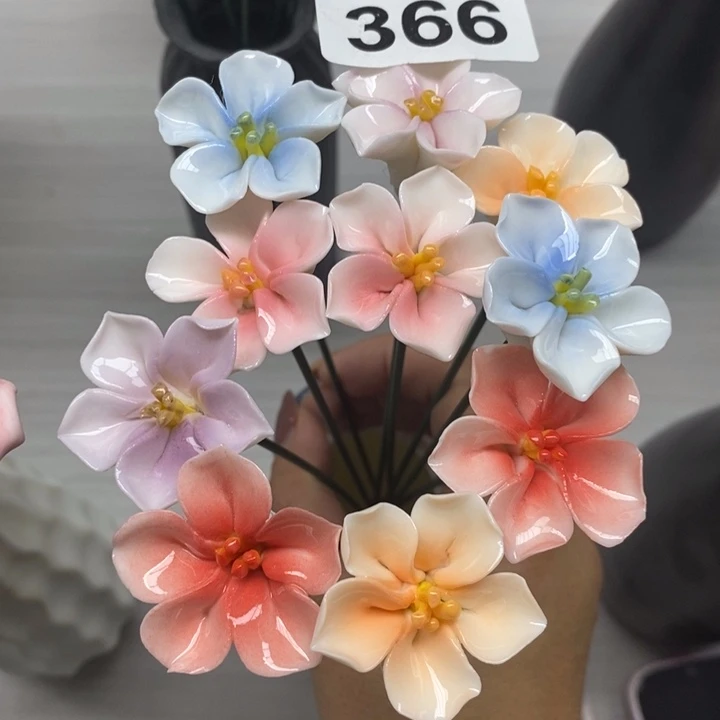 陶瓷陶瓷材料加工10朵樱花