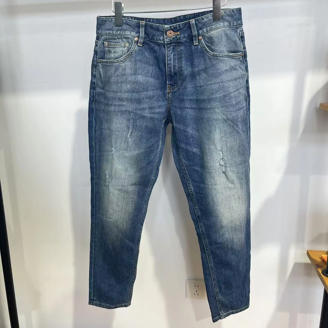 P-16 潮牌秋季男士浅蓝色水洗休闲牛仔裤 12220