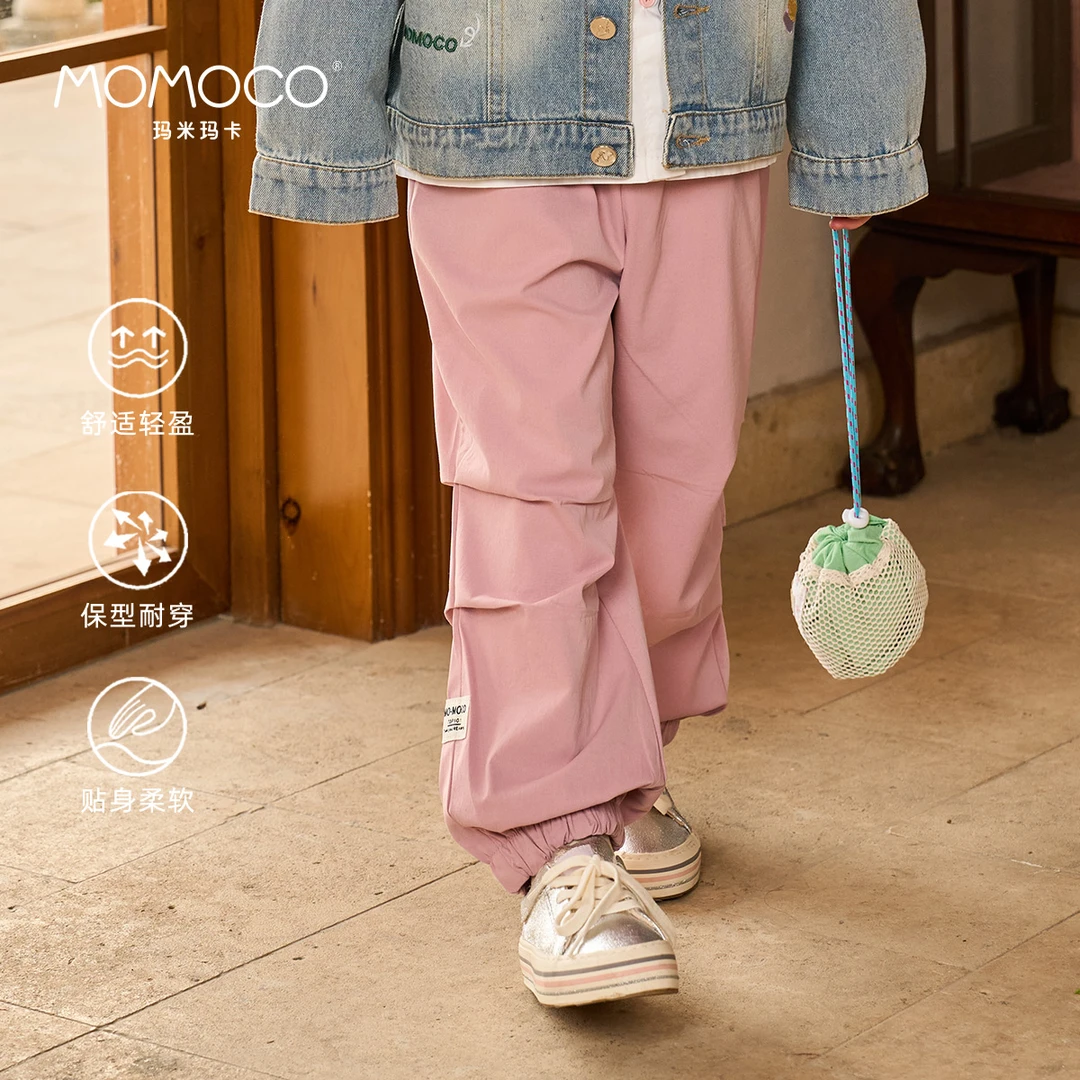 MOMOCO2025款春季女童甜美洋气休闲百搭工装裤77580354001
