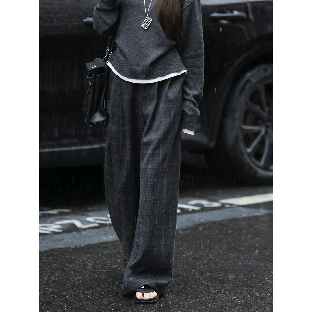 夏诗文 威尔士隐格纹磨简约女秋冬汉服