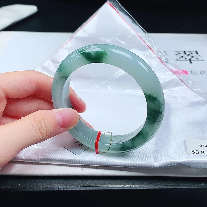 翡翠手镯未镶嵌缅甸天然a货手镯53+