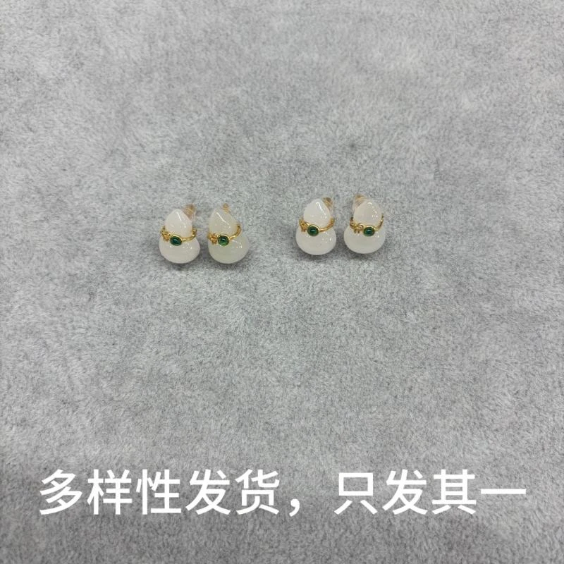 【阳阳】和田玉白玉葫芦耳饰【多样性发货，发一件】