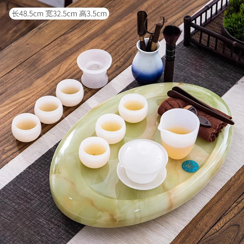 高档简约办公室功夫茶道茶台小型家用轻奢手工茶托盘排水式泡台