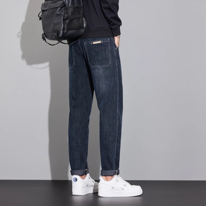 秋冬新款牛仔裤男士宽松直筒潮牌男裤弹力舒适百搭2025高端长裤男