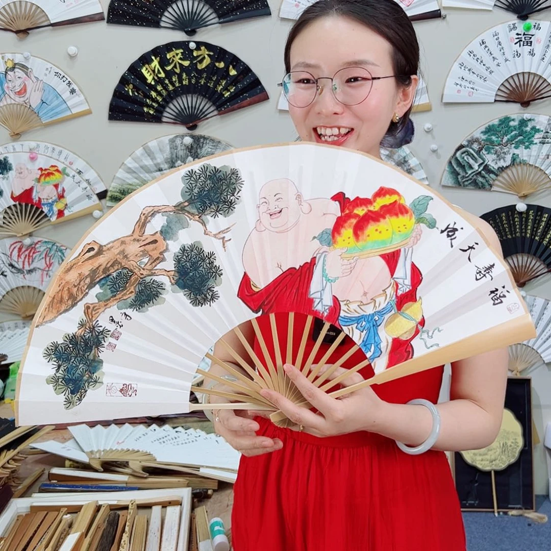 书法十寸玉竹-文玩扇-手写-粘好发出