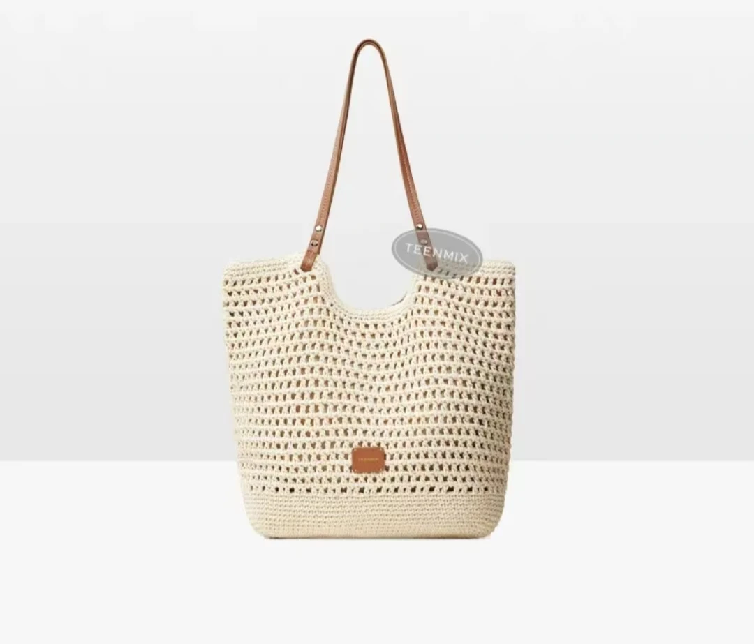 FANRUI/泛芮「贝贝同款」女士时尚编织手提包撞色斜挎包B16364