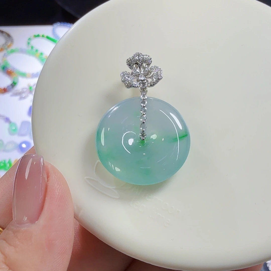 翡翠18K金镶嵌颈饰特特特特特特 力力力力力 推