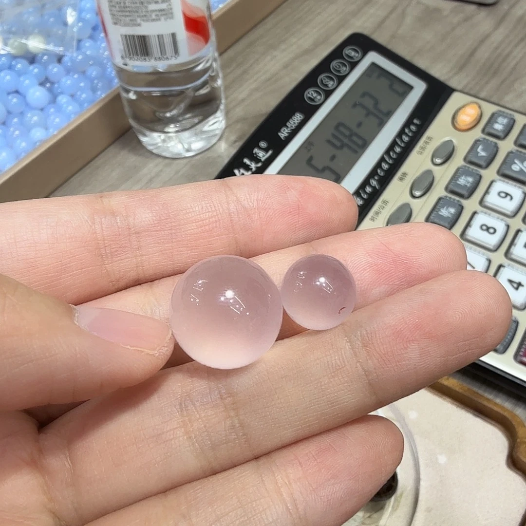 未镶嵌珠宝半成品水晶马粉粉水晶定制2颗非假不退换
