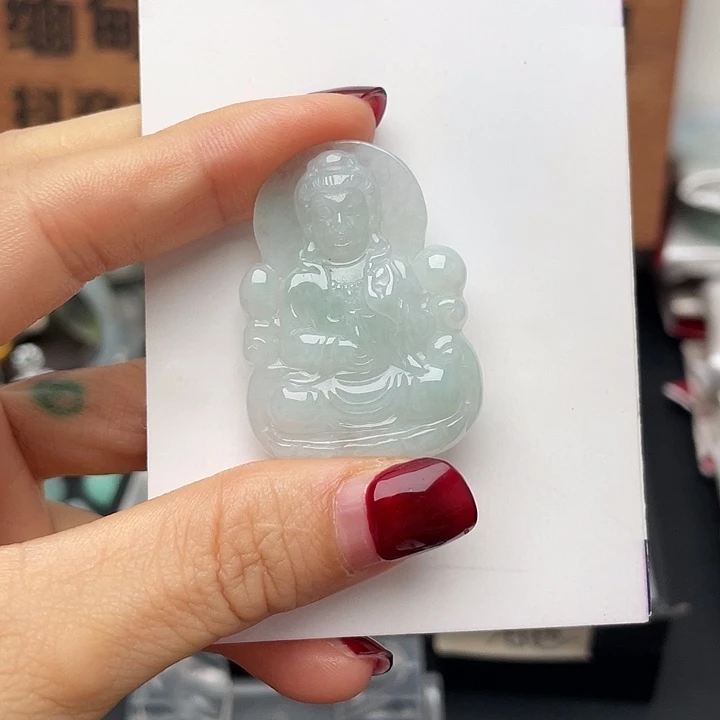 翡翠颈饰未镶嵌观音吊坠
