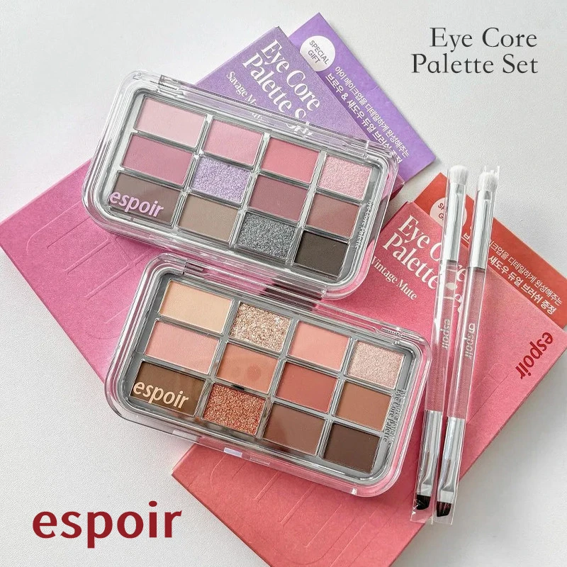 espoir眼影盘艾丝珀新品十二色哑光珠光细闪粉质细腻顺滑显色自然