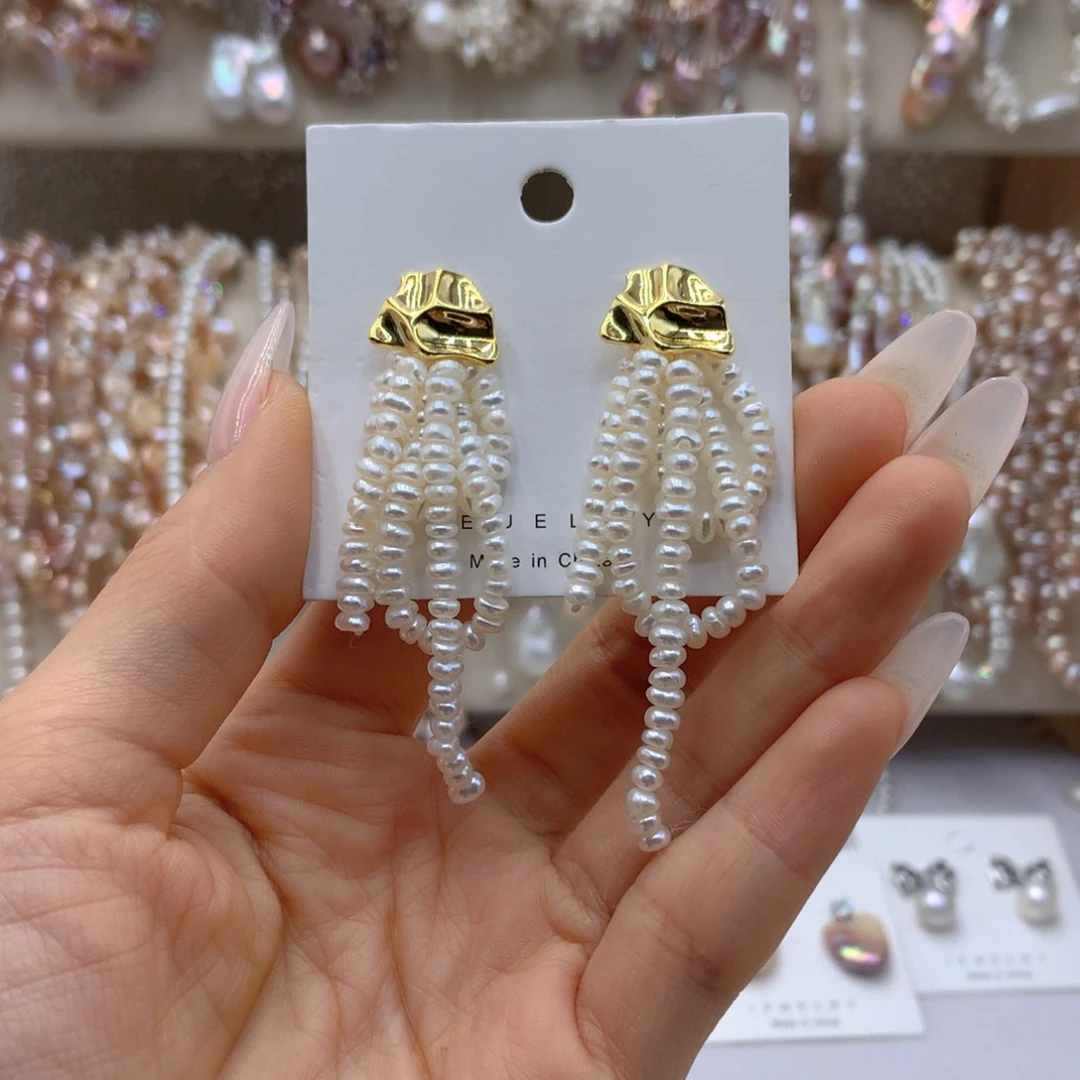 淡水珍珠耳饰银S925镶嵌