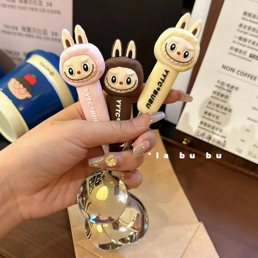 Labubu硅胶手柄不锈钢304叉勺筷套装男女学生吃饭勺子汤勺调羹