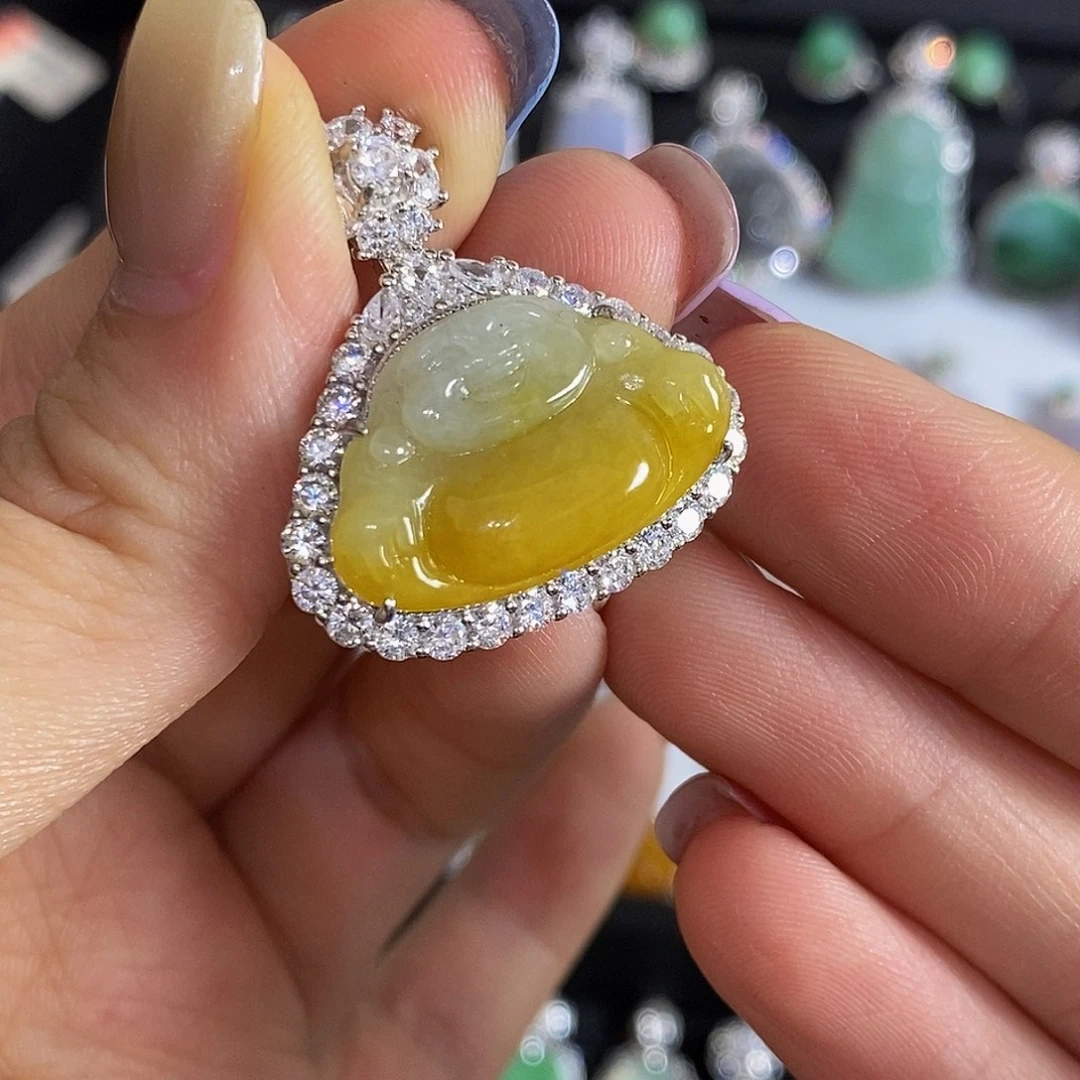 翡翠银S925镶嵌颈饰天然翡翠