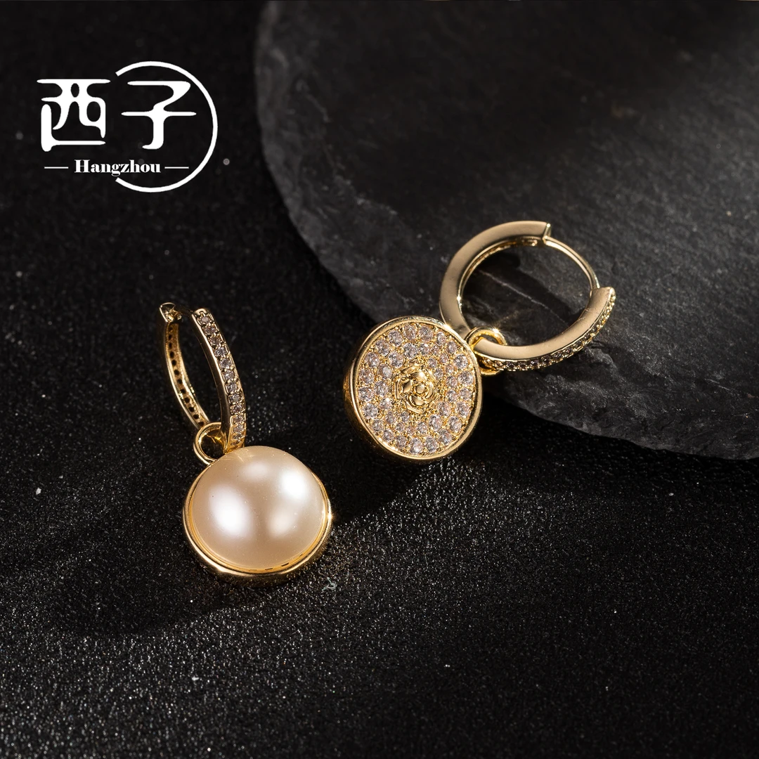西子饰品高定镀18K金【温柔明珠耳坠】30岁-50岁上档次耳环S925银针