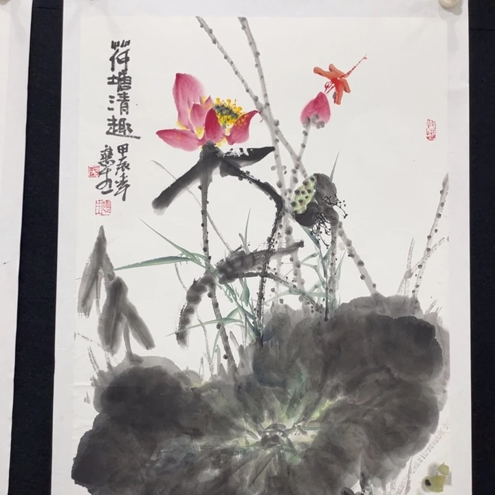 国画四尺三开作品