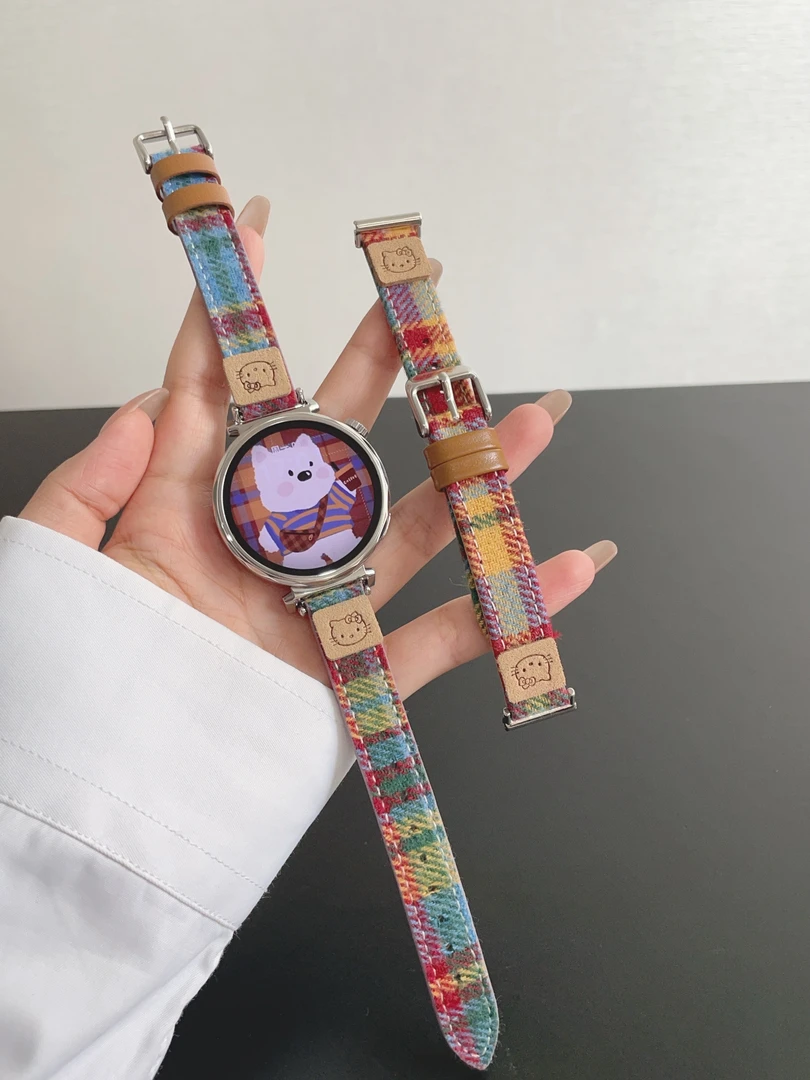 可爱KT猫适用华为gt6手表gt5gt4gt3表带小米手表S4腕带Oppox2mini