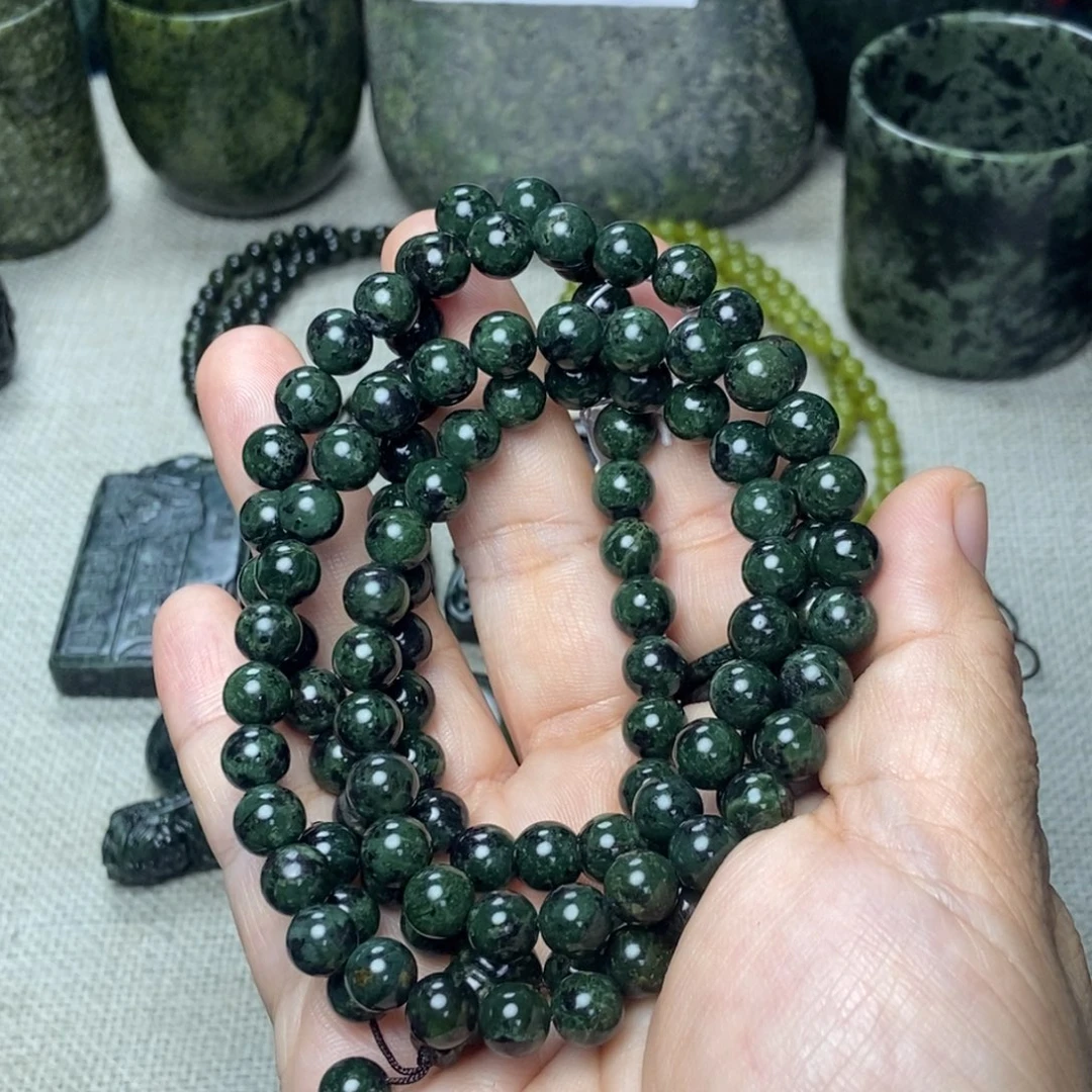 未镶嵌蛇纹石玉手链芳