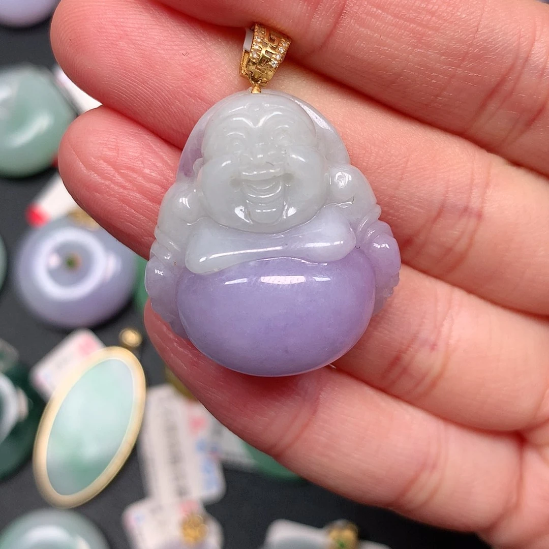 颈饰18K金镶嵌翡翠翡翠吊坠