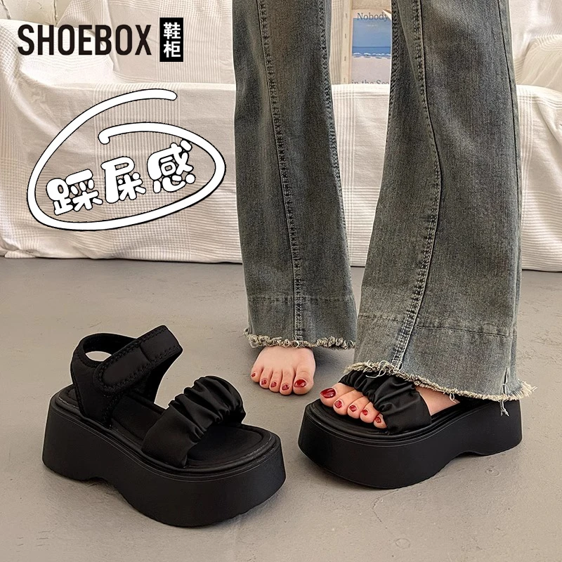 达芙妮集团旗下配裙子厚底凉鞋女夏外穿2025新款法式百搭坡跟鞋