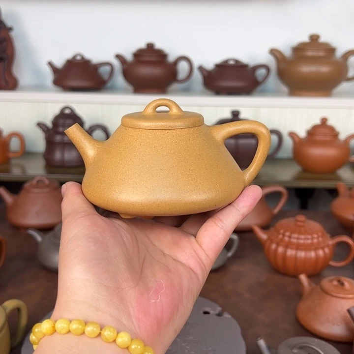茶壶紫砂黄金段半手工微瑕