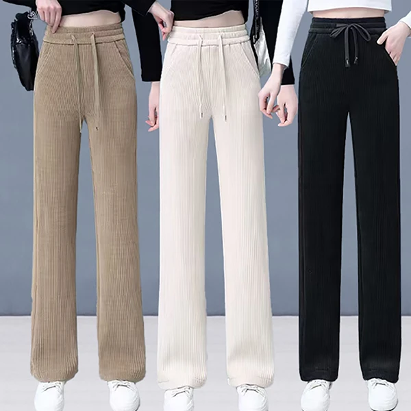 2025春夏新款窄版阔腿裤直筒裤女休闲裤高腰垂感遮肉显瘦中年女裤