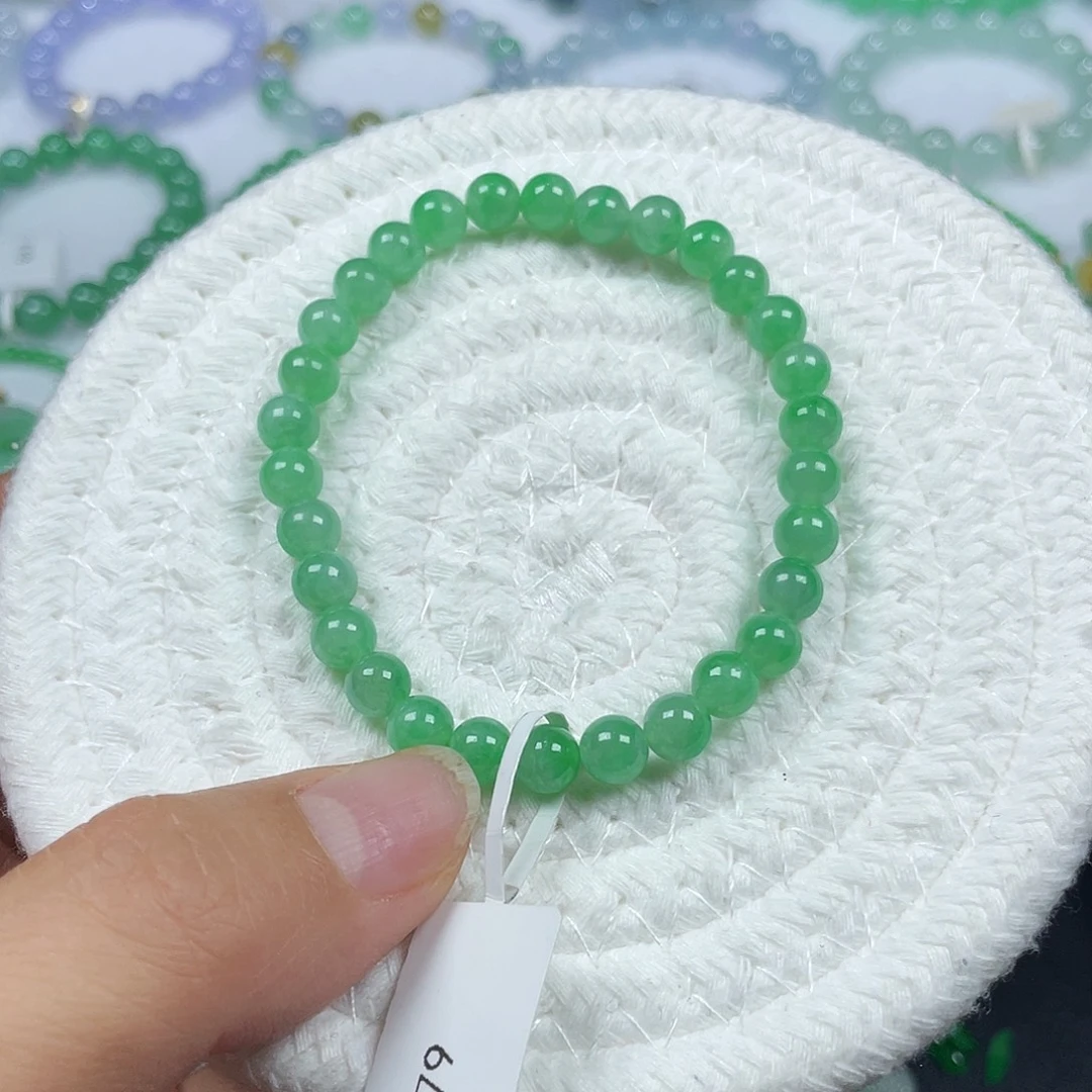 翡翠未镶嵌手链天然缅甸翡翠A货卡6