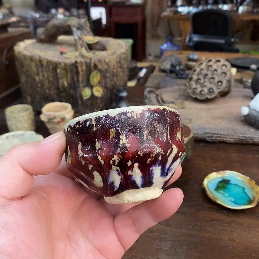 手工制作柴烧茶具