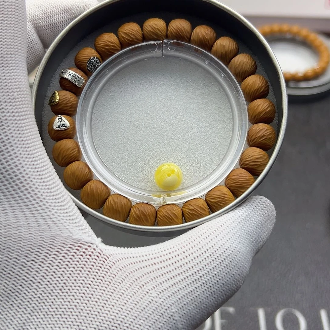 猴头核桃吊坠云锦四标925银全品无暇