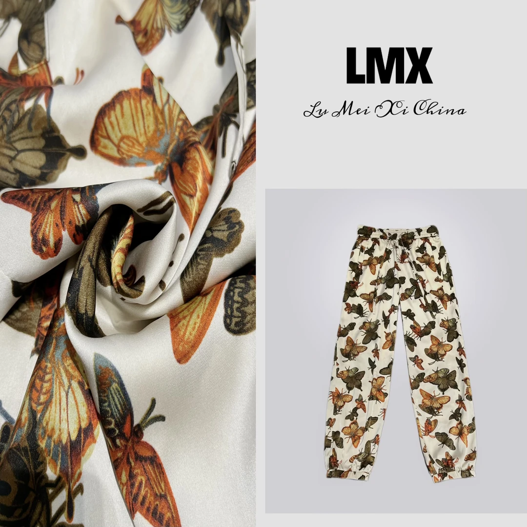 LMXBY【蝶语】设计感蝴蝶印花休闲裤百搭显瘦MX1418