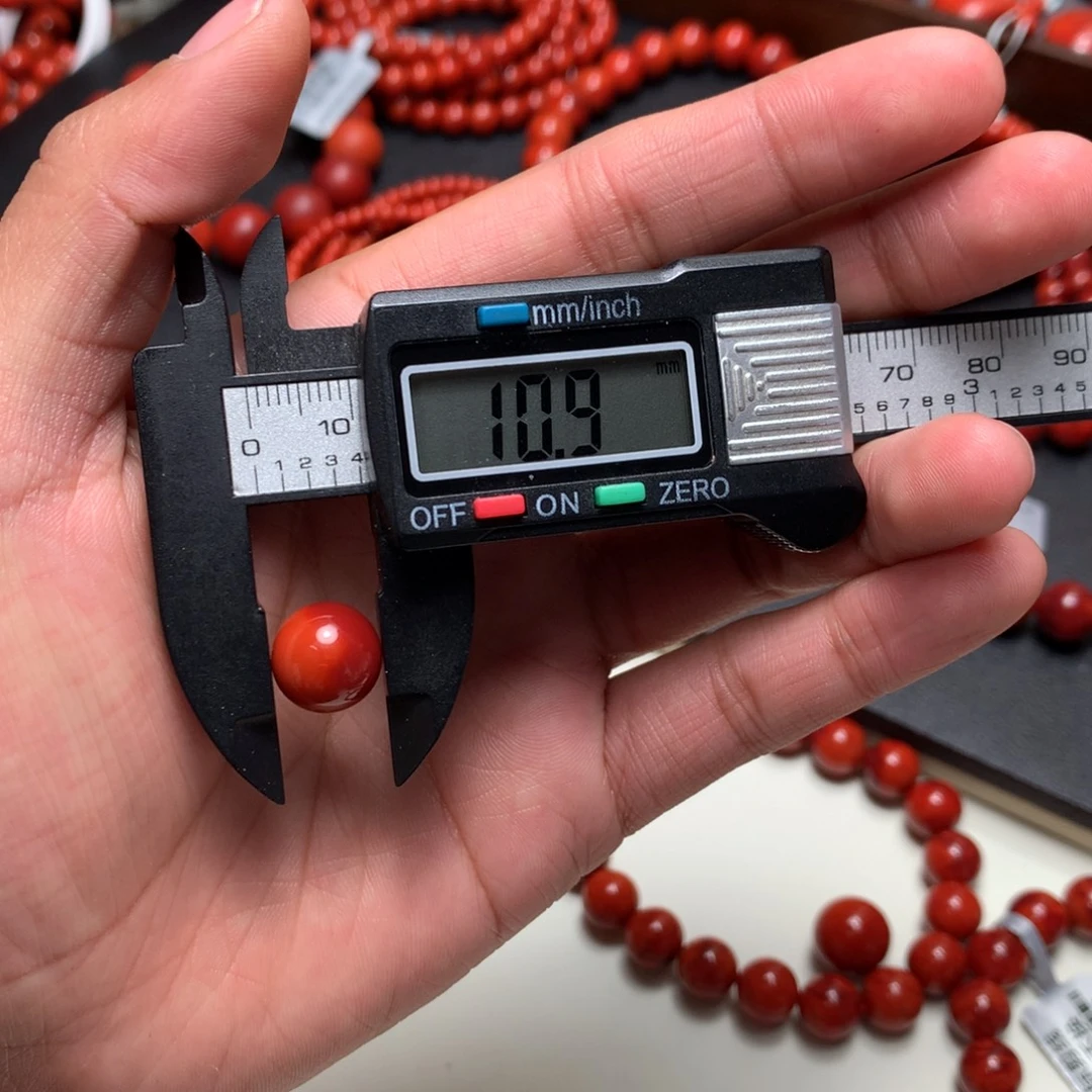 南红玛瑙未镶嵌手串10.9mm柿子玫红圆珠