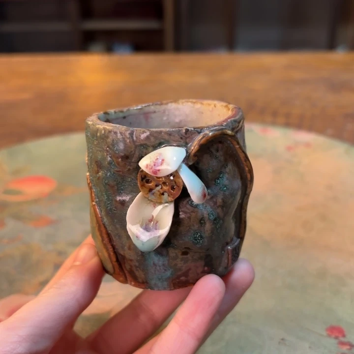 柴烧纯手工手绘陶瓷