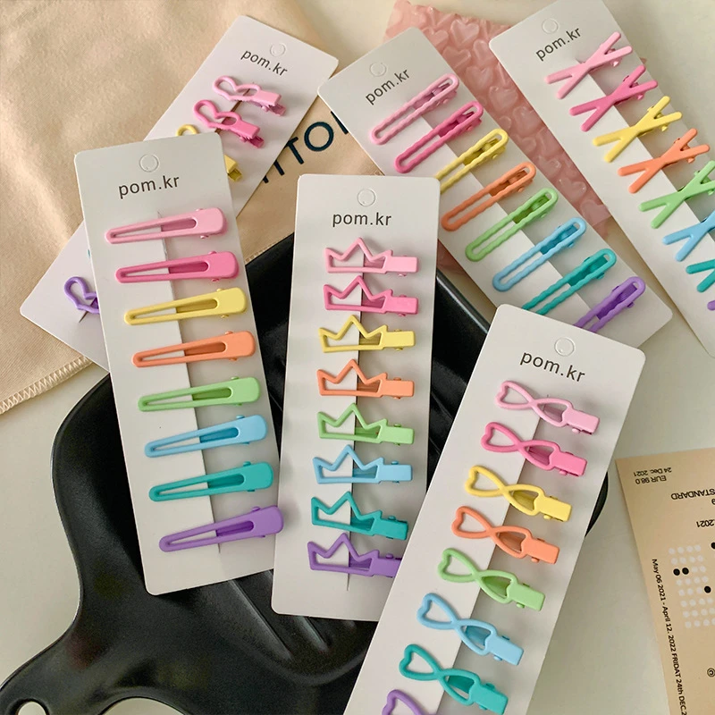 皇冠侧边发饰少女刘海简约发夹马卡龙新款色发饰儿童头饰爱心发饰