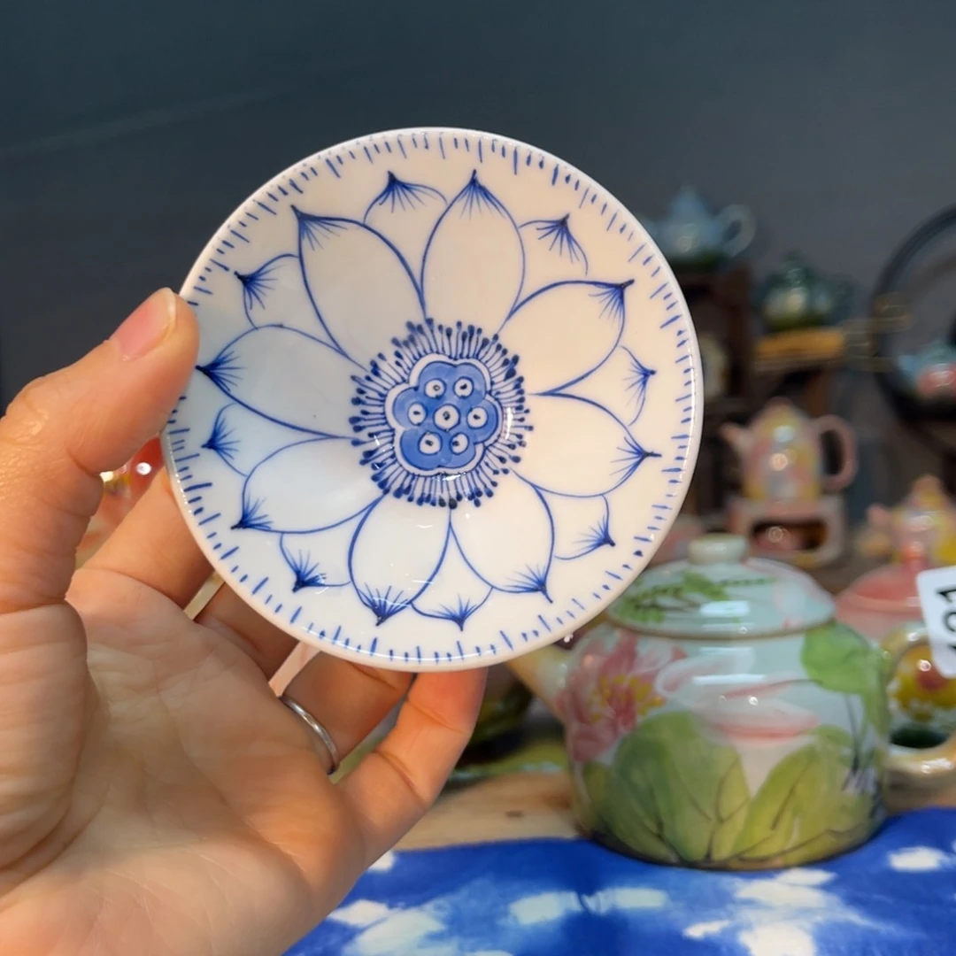 杯?***声素浅陶瓷手工手绘